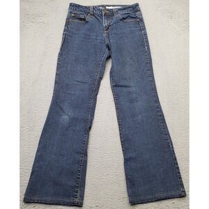 DKNY Soho Bootcut Jeans Womens 6S Blue Denim Stretch Flat Front 5-Pocket Design